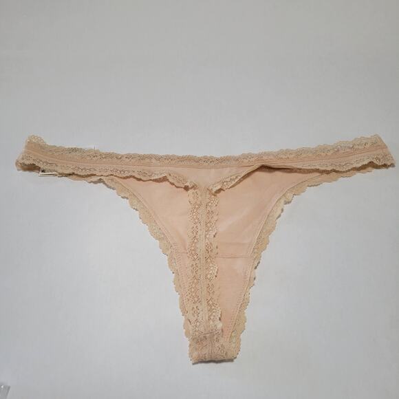 Jenni Women's Lace-Trim Thong Underwear Panties Chai NWT Plus Size XXXL - Picture 5 of 5